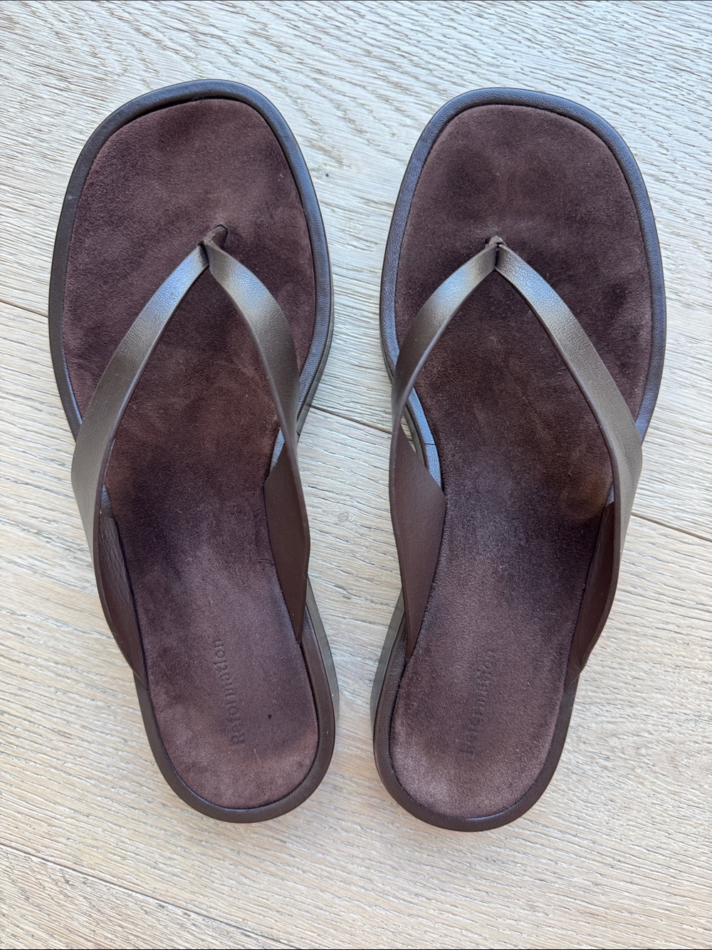 Reformation Brown Suede Flip Flop Sandals, Sz 9